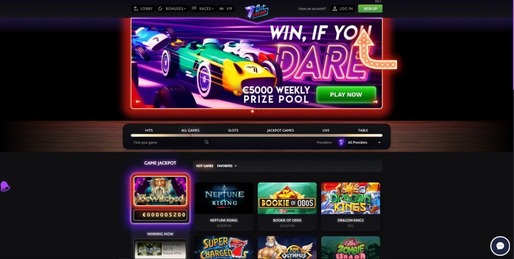 7Bit Casino: screenshot of the casino site