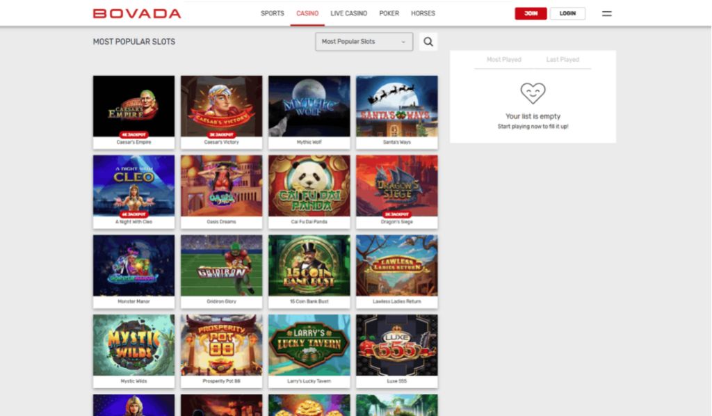 All Slots Casino: screenshot of the casino site