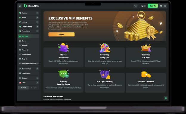 BC.Game: screenshot of the casino site