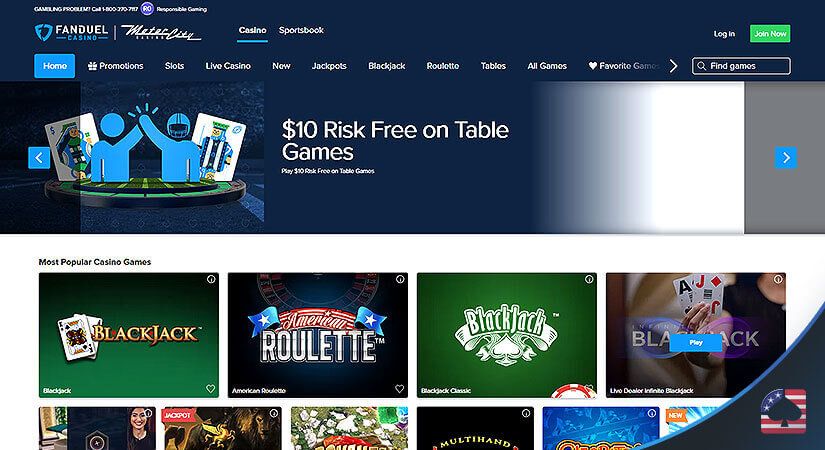FanDuel Casino: screenshot of the casino site