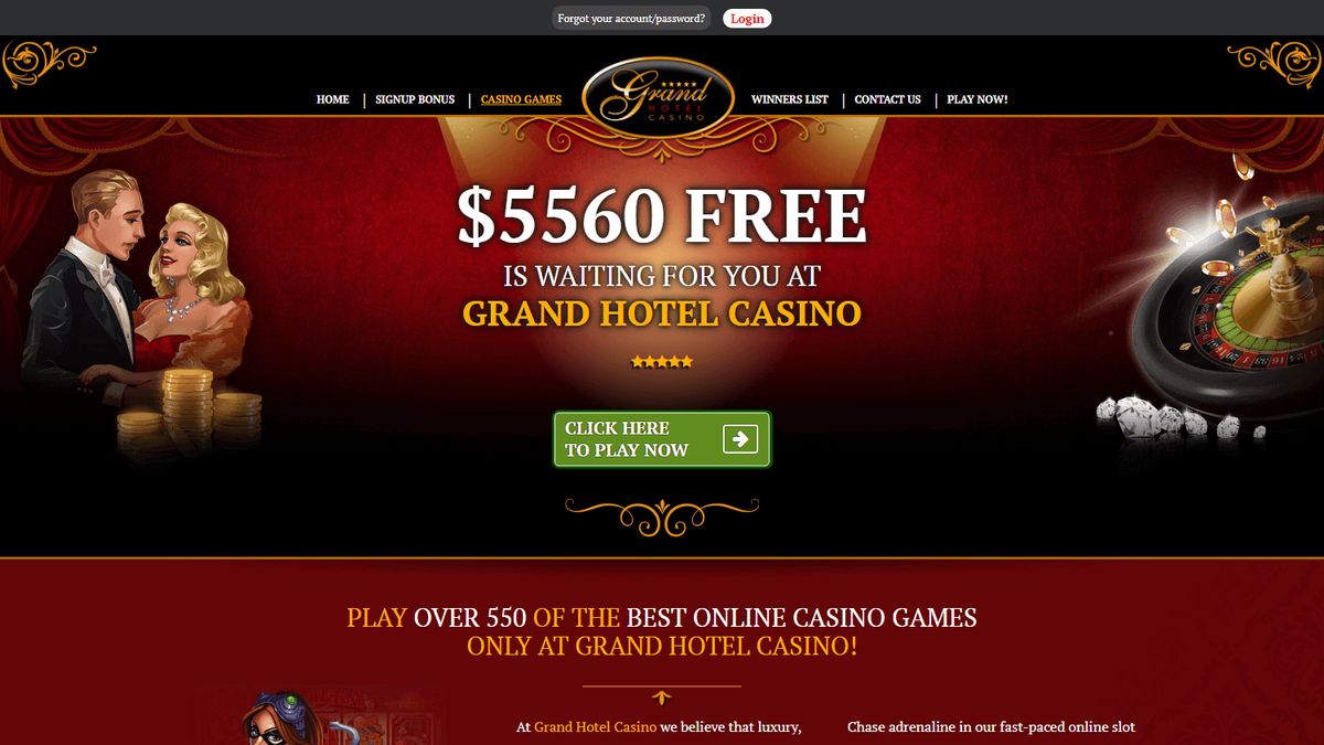 Grand Mondial Casino: screenshot of the casino site
