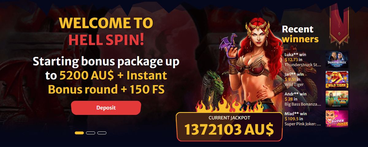 HellSpin Casino: screenshot of the casino site