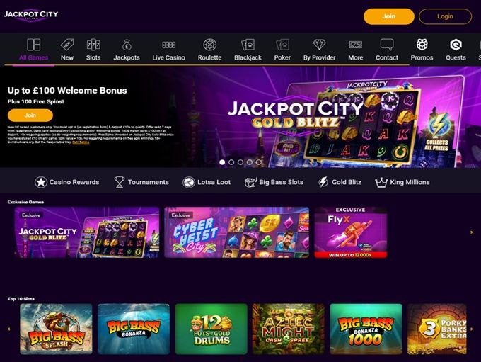Jackpot City Casino: screenshot of the casino site