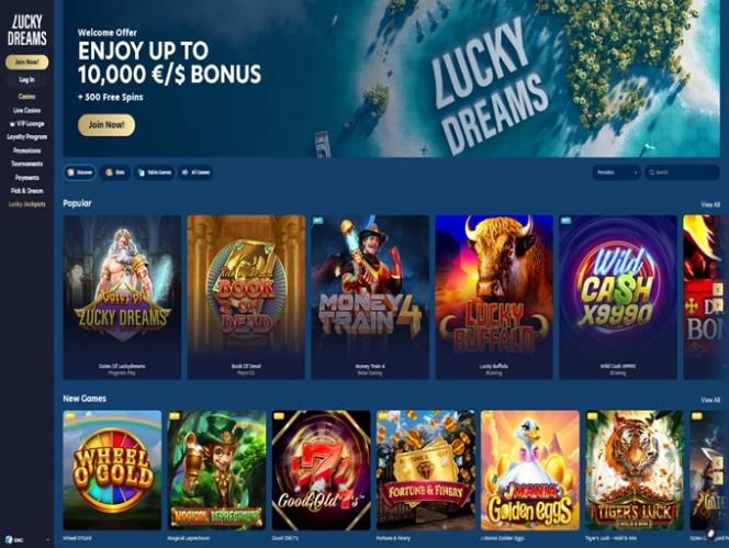 Lucky Dreams Casino: screenshot of the casino site