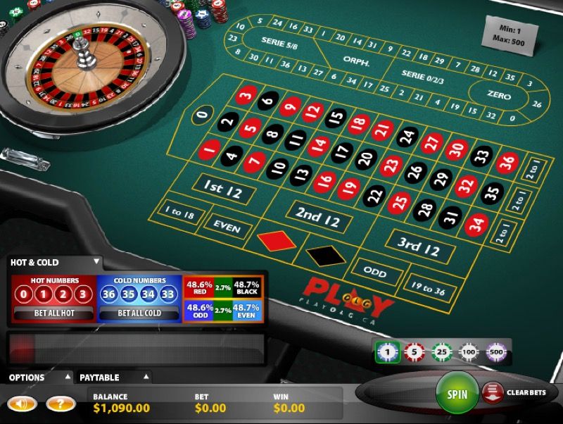 PlayOLG: screenshot of the casino site