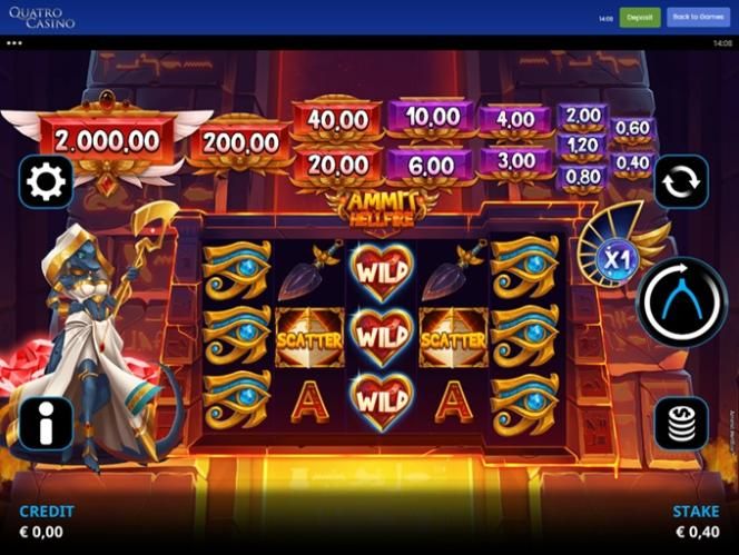 Quatro Casino: screenshot of the casino site
