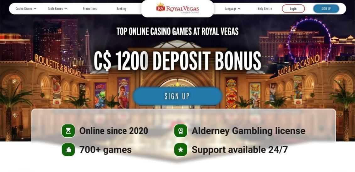 Royal Vegas Casino: screenshot of the casino site