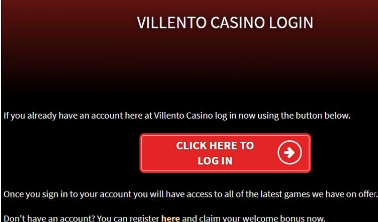 Villento Casino: screenshot of the casino site