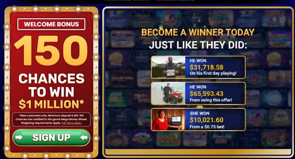 Yukon Gold Casino: screenshot of the casino site