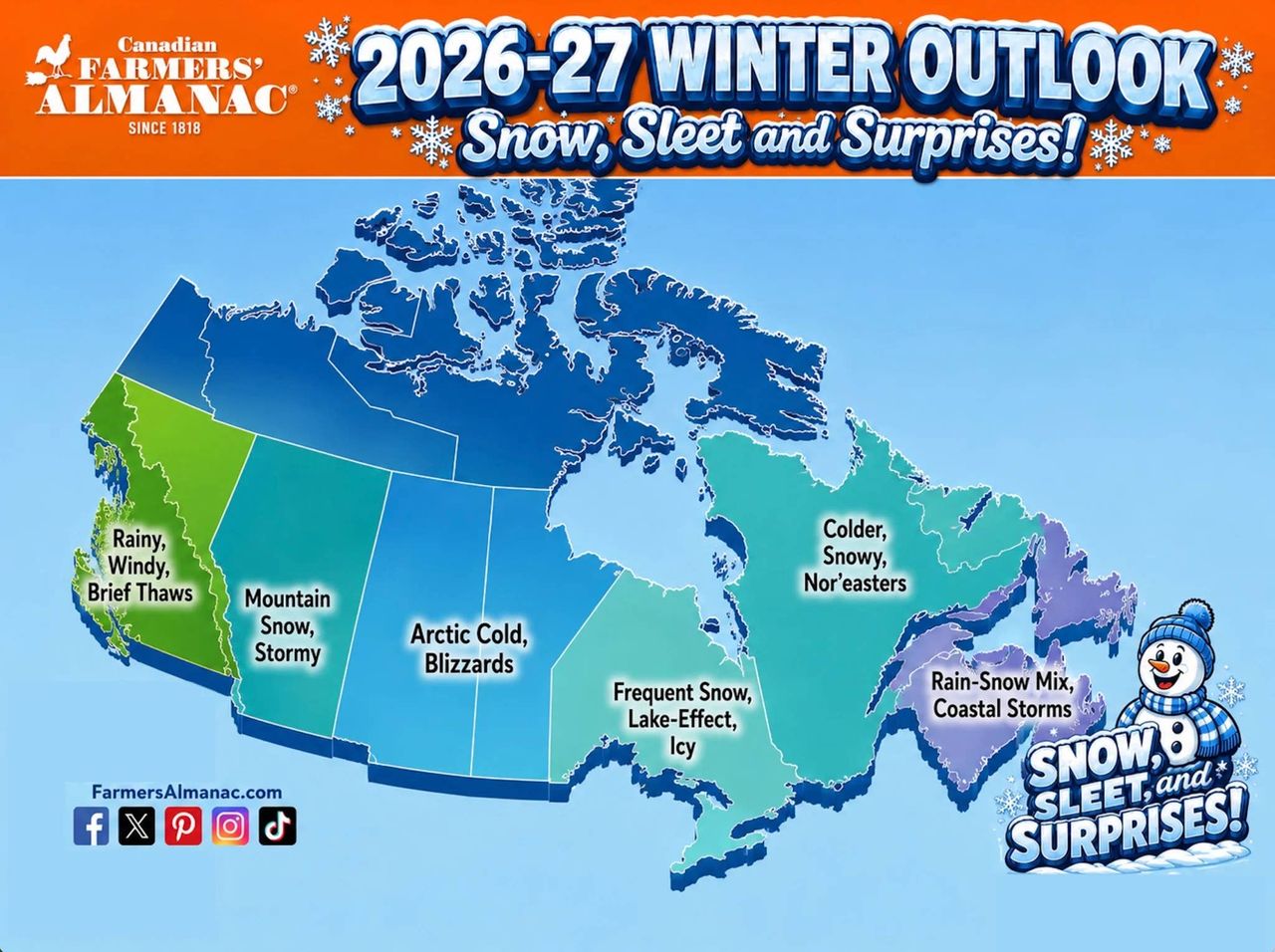 Canada's Fall Weather Forecast Predicts Early Snow in Multiple Provinces
