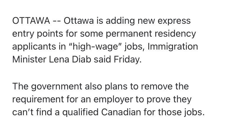 Ottawa adds express entry points for high-wage workers, drops key employer rule