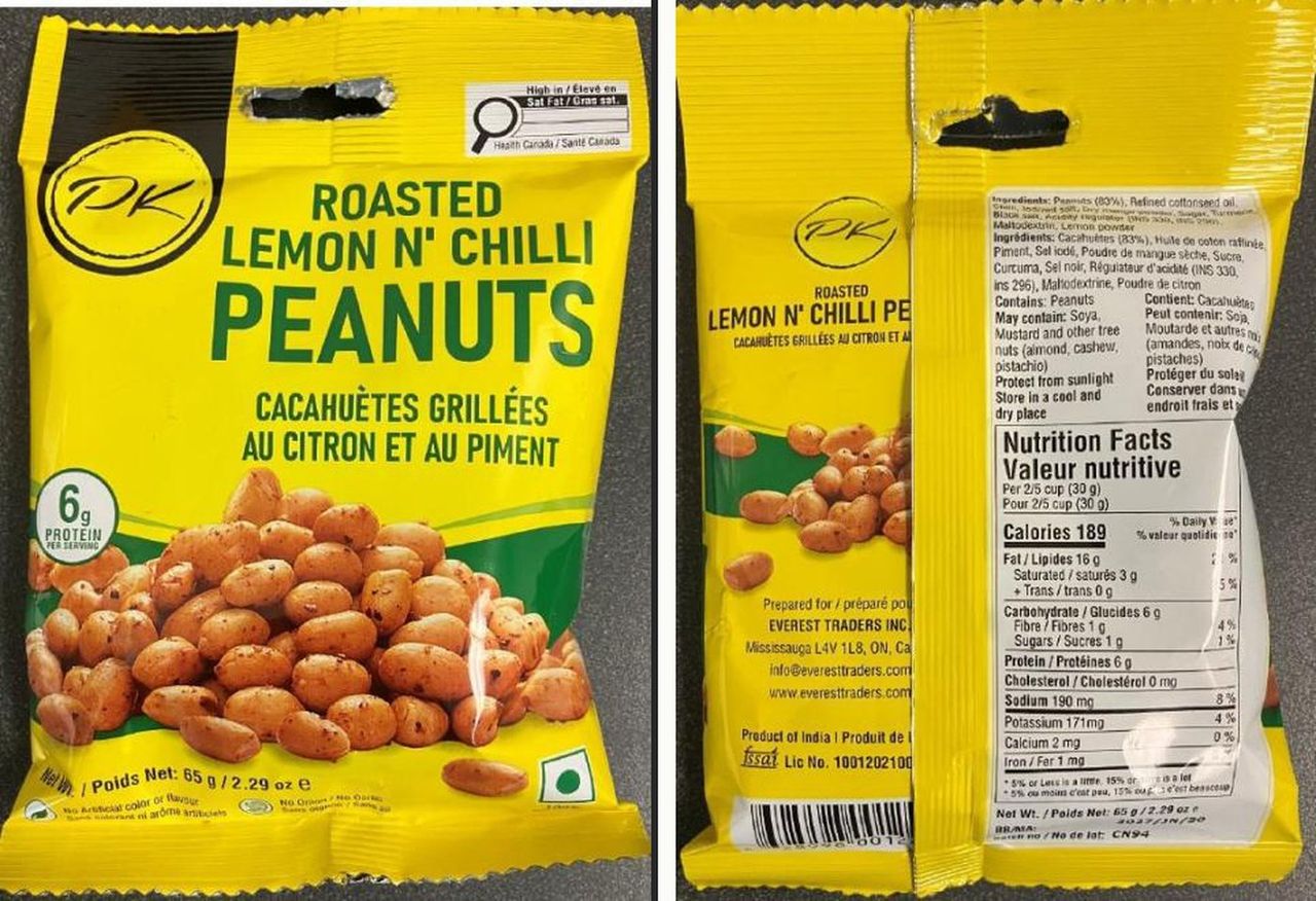 PK brand peanuts recalled in Ontario and Quebec over salmonella contamination risk