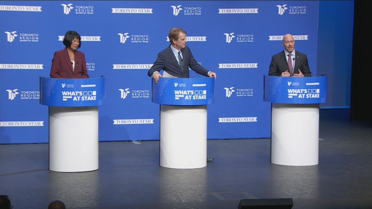 Toronto mayoral candidates clash over property taxes, transit and housing in first debate