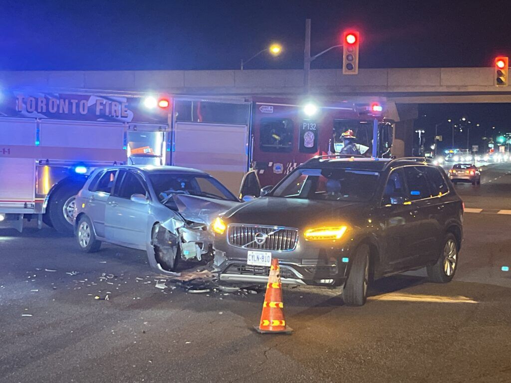 Two hospitalized after T-bone collision near Yorkdale Mall