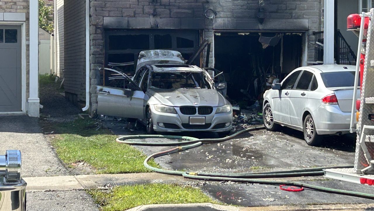 Vehicle fire causes significant damage to Brampton home garage, all residents safely accounted for