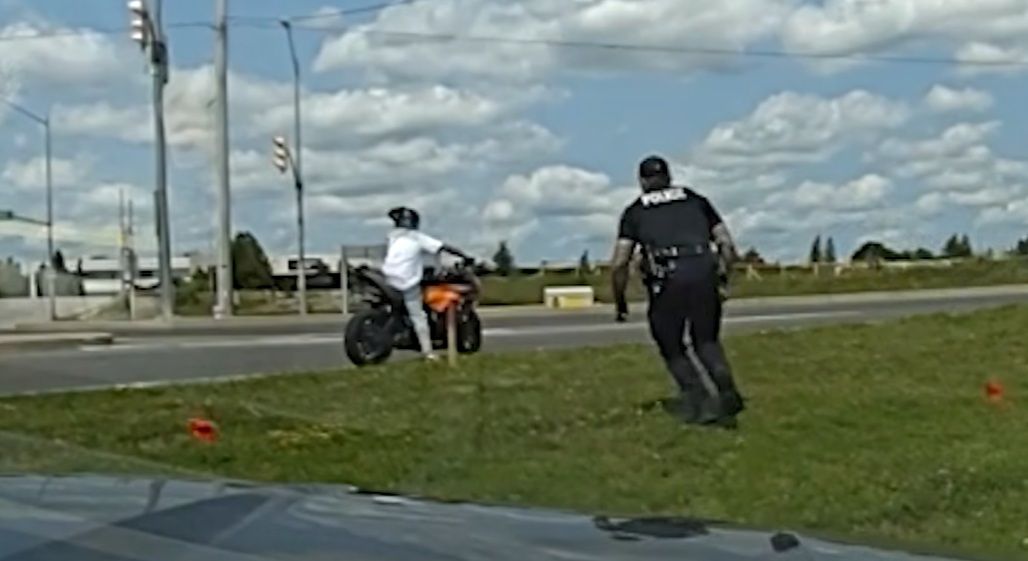 York police release video of officer's 'NFL-worthy' tackle to arrest fleeing motorcyclist