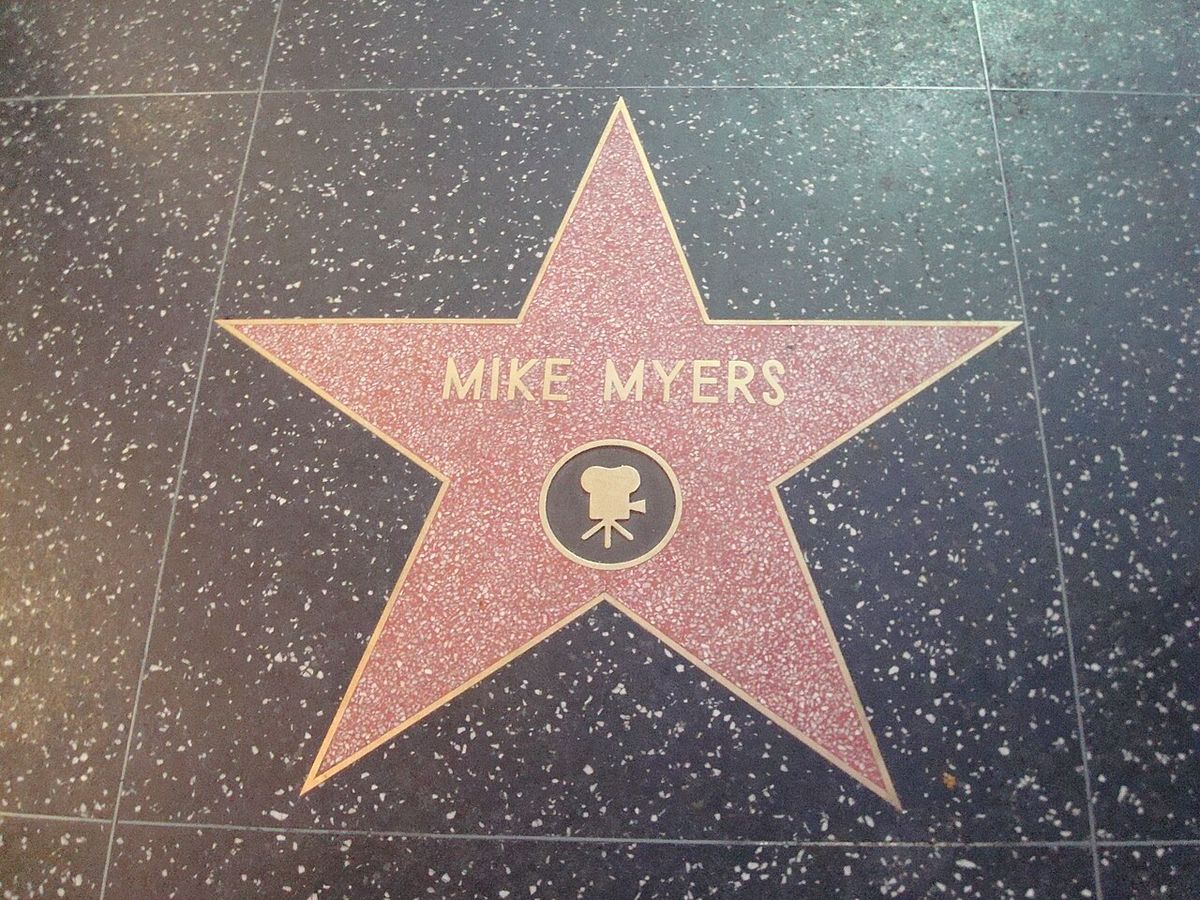 Mike Myers's star on the Hollywood Walk of Fame in Hollywood, Los Angeles, California.