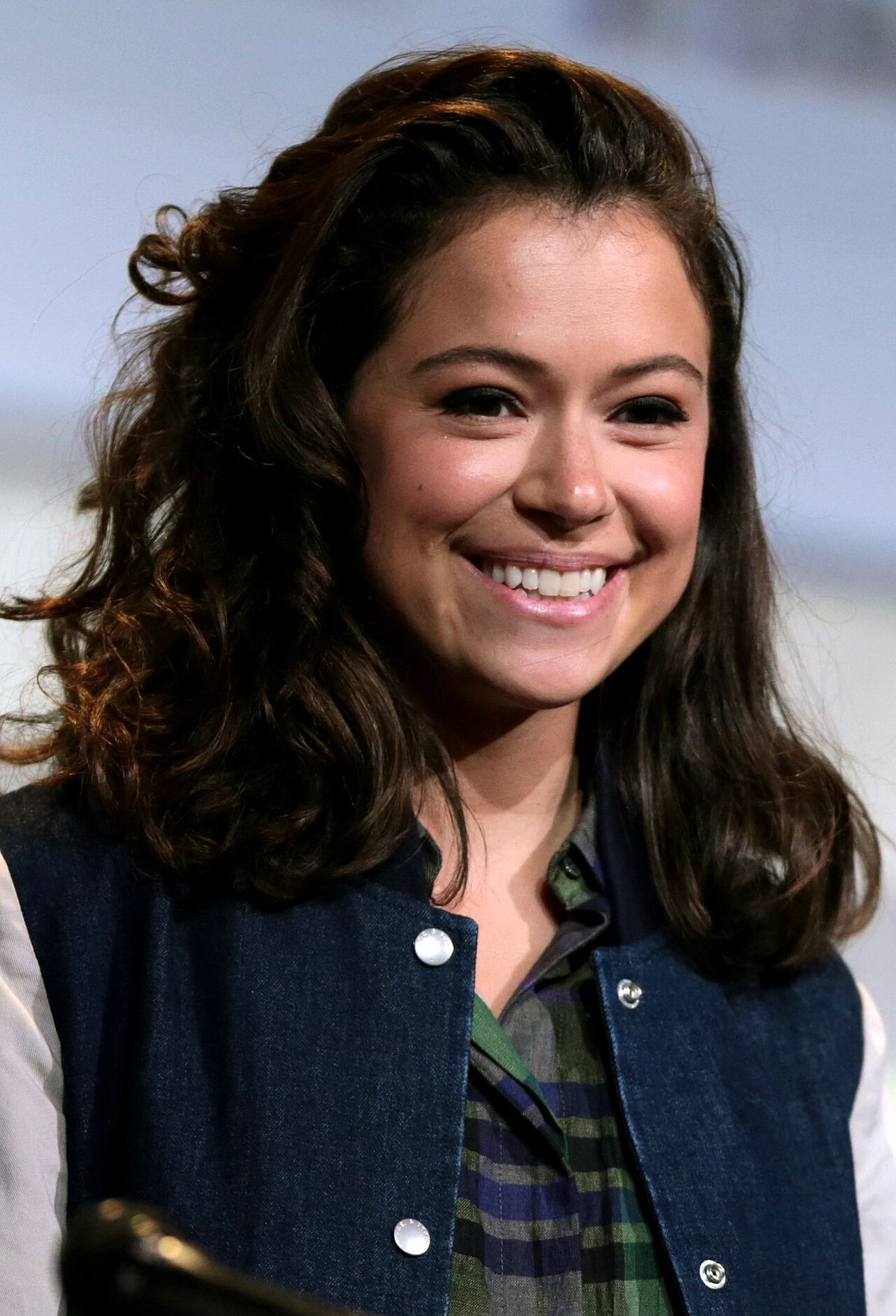Tatiana Maslany speaking at the 2016 San Diego Comic-Con International in San Diego, California.