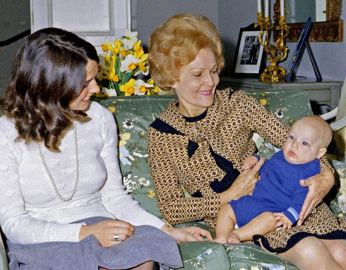 Margaret Sinclair, Pat Nixon and Justin Trudeau in Ottawa.