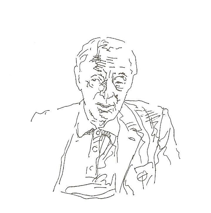 Saul Bellow. Drawing by Zoran Tucić used in the book of interviews, Razgovori (Conversations, 1999), by Dejan Stojanović.