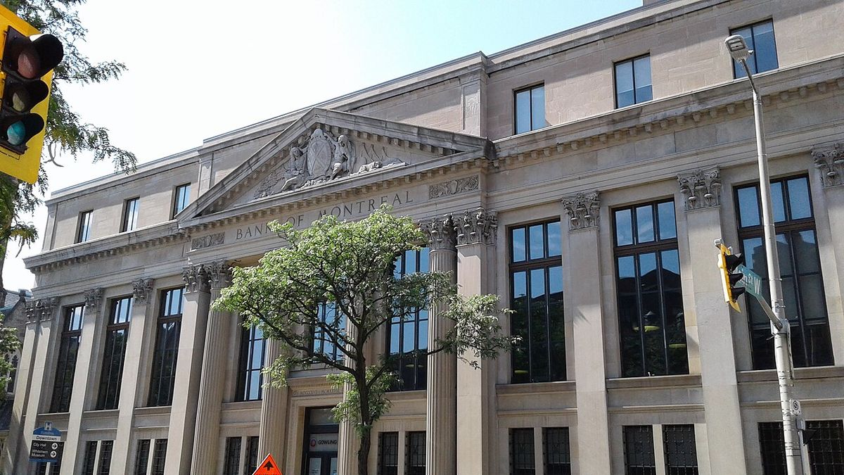 Bank of Montreal building at James and Main, Hamilton Ontario.