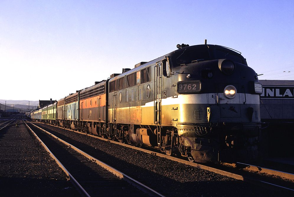 The Amtrak Empire Builder at Yakima, Washington, in August 1971