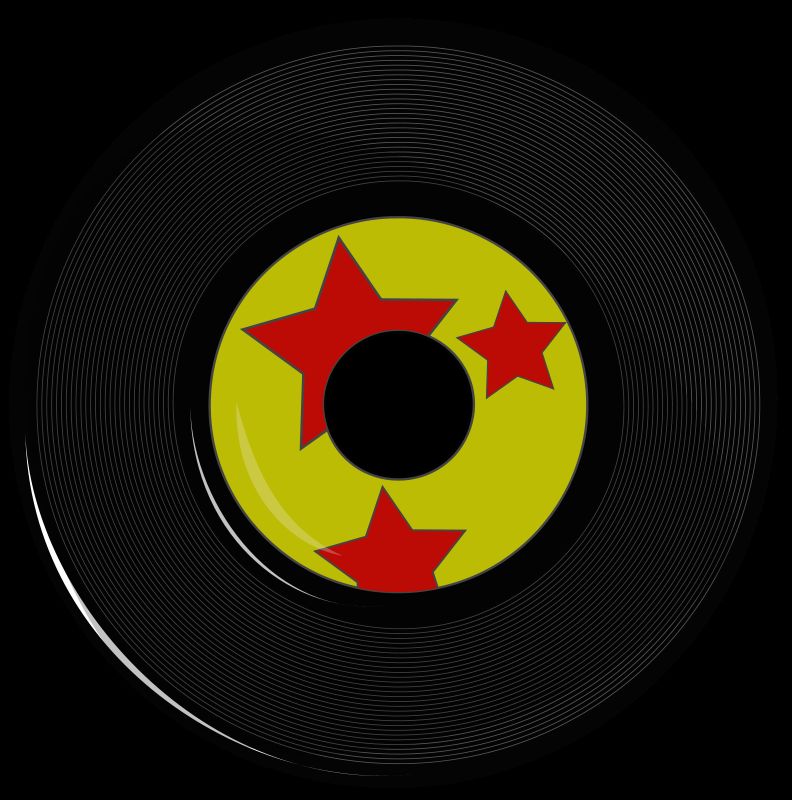 Here is an Inkscape drawing of a vintage 45 record