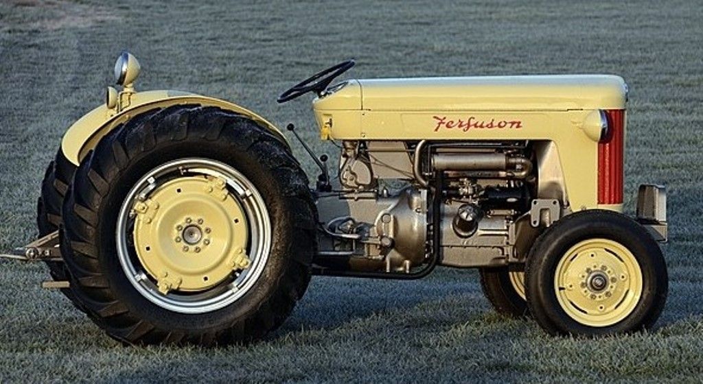 The 1956 and 1957 Ferguson 40 wore this paint scheme. The Fergus 40 was mechanically equivalent to the Massey Harris 50 and the Massey Fergu