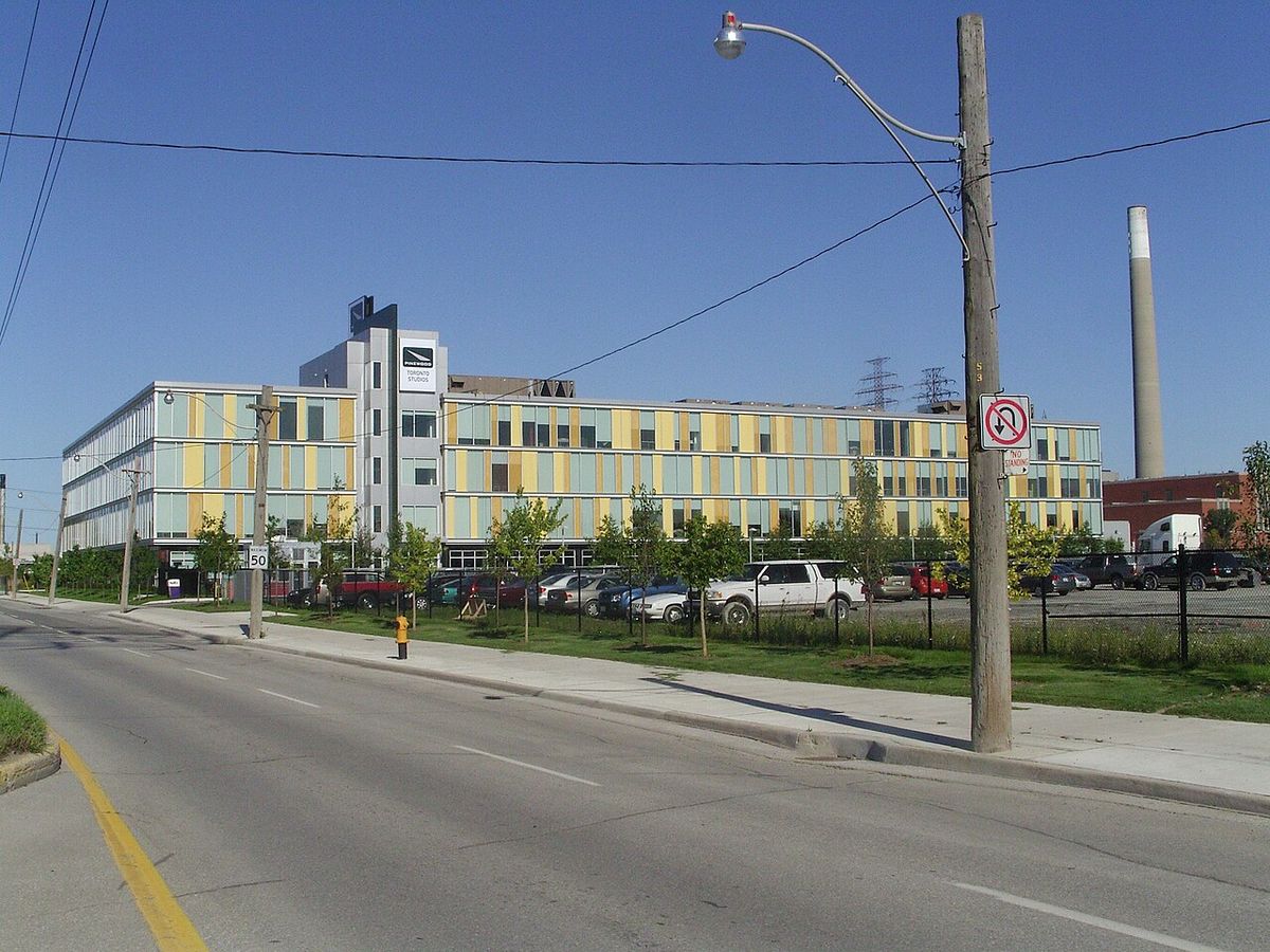Exterior of Toronto Pinewood Studios, August, 2009.