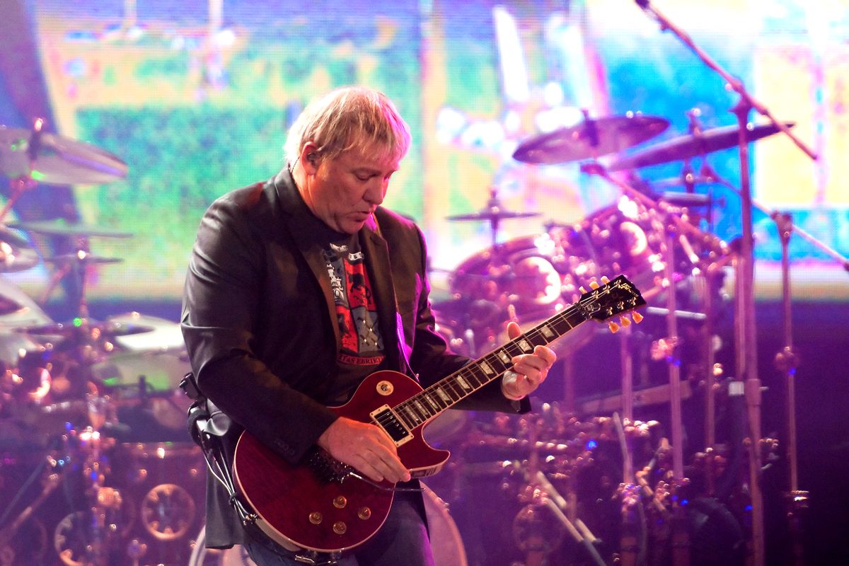 Alex Lifeson (Rush) playing on the 2010–2011 Time Machine Tour, Ahoy, Rotterdam, The Netherlands